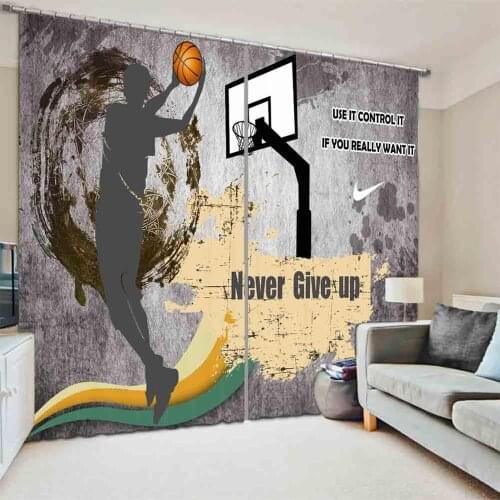 Custom Blackout Curtains For Window basketball Window Curtains For Kids Rooms Bedroom Fashion Creative Napearl Home Textile