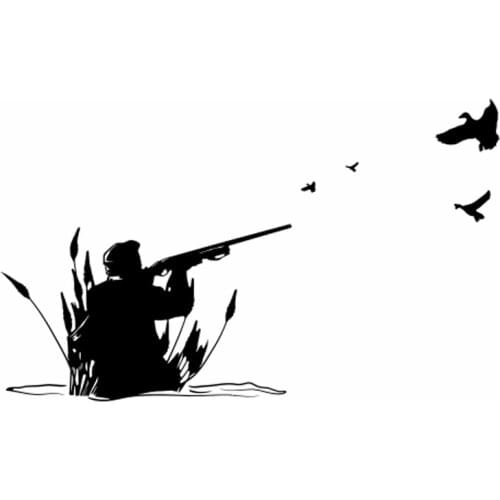 Hit the bird Car Sticker Hunting Decal Removable Waterproof Rear Window Decor Black/silver CL450