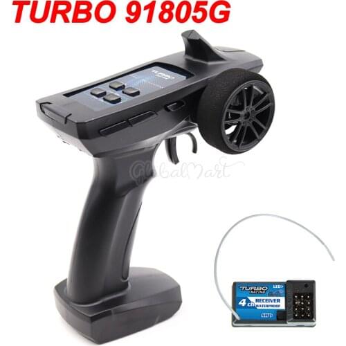 TURBO Racing 2.4GHz 91805G 91805G-VT 4CH Radio system Transmitter Controller Remote Control w/ Receiver for RC Drone Car Boat