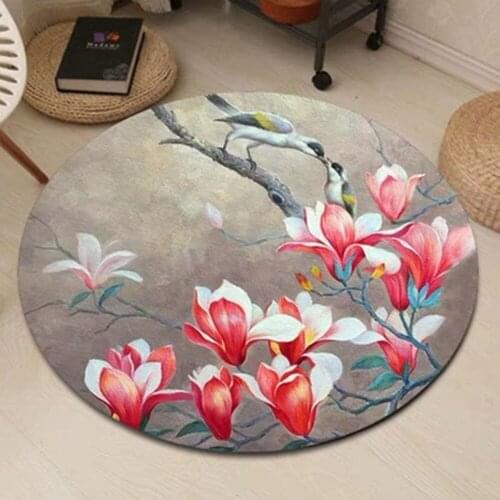 Modern round carpet living room tea table bedroom hanging basket computer chair cushion new Chinese retro carpet