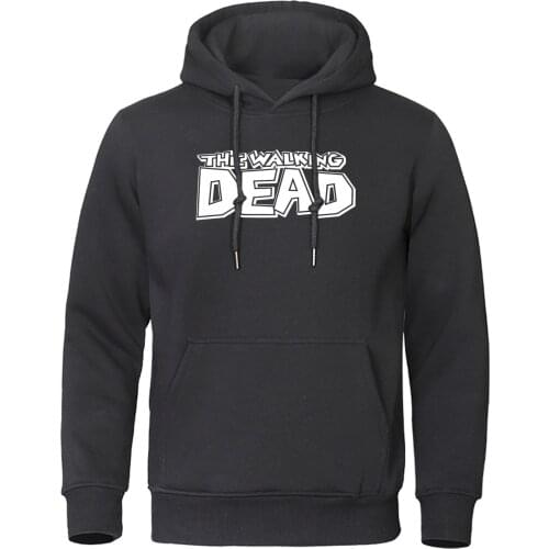 Walking Dead Print Hoodies Harajuku Warm Sweatshirt Autumn Mens Hooded Tops Streetwear Daily Casual Men Pullover
