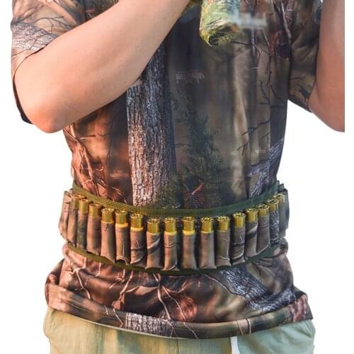 Tactical 30 Rounds Ammo Shell Holder Belt 12/20 Gauge Ammo Pouch Shot Gun Shell Bandolier Waist Bullet Cartridges Holster