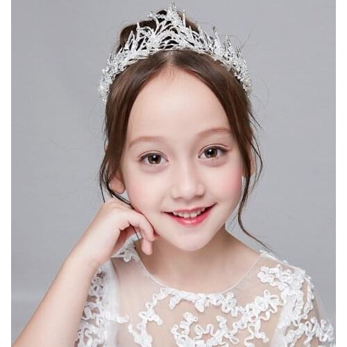 Princess Crystal Tiaras and Crowns Headband Kid Girls Silver Rhinestone Accessiories Hair Jewelry Birthday Gift