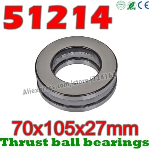 70x105x27 mm Thrust Ball Bearings 51214 Axial 51214M 8214 8214H Plane 70*105*27 Free shipping Steel or brass cage Wholesale