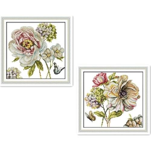 Everlasting Love Hydrangeas Chinese Cross Stitch Kits Ecological Cotton Clear Stamped Printed 14CT DIY Gift Christmas Decoration