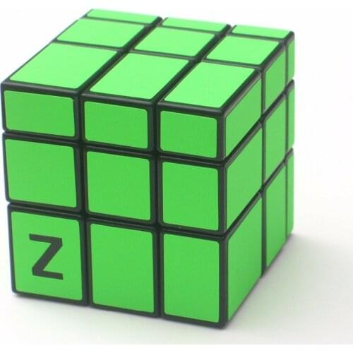 Z-Cube 3x3x3 Mirror Surface Speed Magic Cube Asymmetric Twist Puzzle Cube Green Sticker Intelligence Fancy Toy Brain Teaser ABS