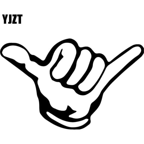 YJZT 15.9X10CM Hang Loose Trunk Bumper Decoration Vinyl Decal Car Stickers C25-0782