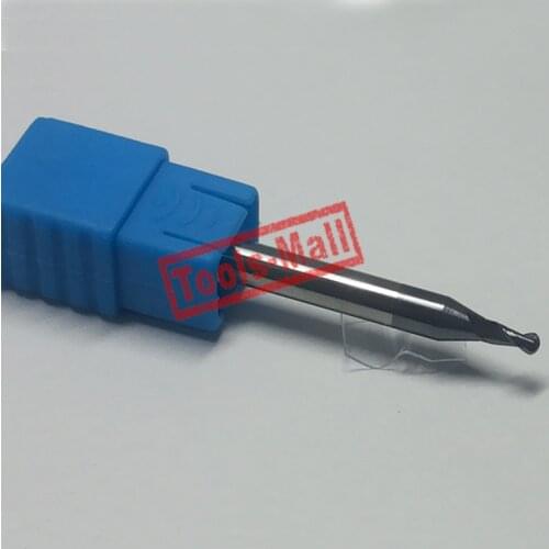 1pc radius=0.75 mm 2 Flutes hrc55 R0.75*3*D6*50 solid carbide Ball nose End Mill CNC router bits tools Milling cutter