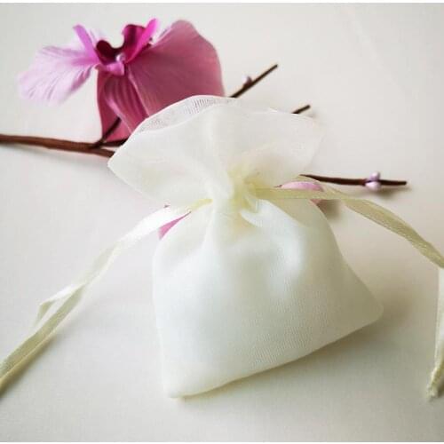 100pcs solid color double Organza Pouch white paper gift box gift bag wedding christmas gift bags and boxe organza bags