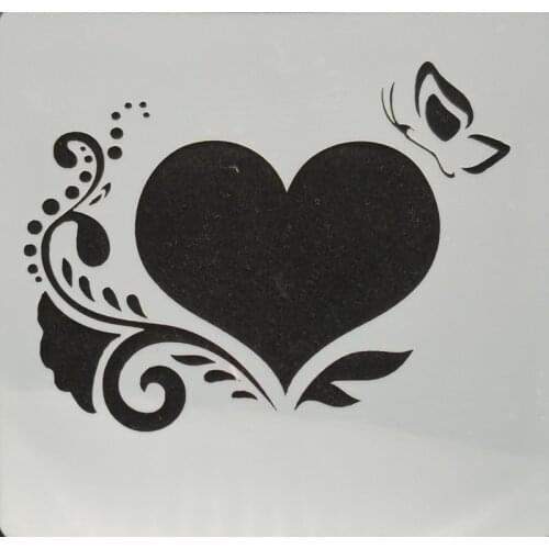 13*13 New heart Plastic Layering Stencils for DIY Scrapbooking/photo album Decorative Embossing DIY Paper Cards Crafts