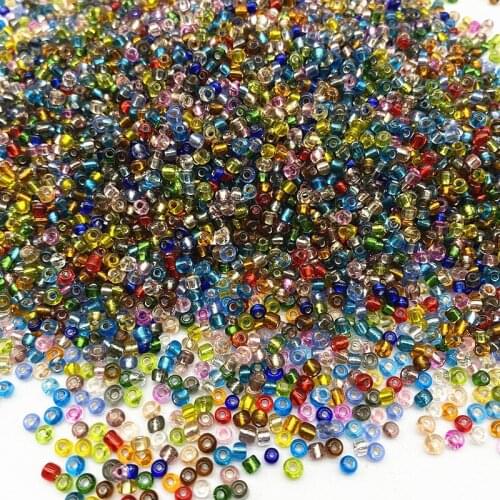 15g/lot 2mm Unreal Color Filled with Silver Rice Beads Charm Czech Glass Seed Beads for Jewelry Making DIY Bracelet Necklace