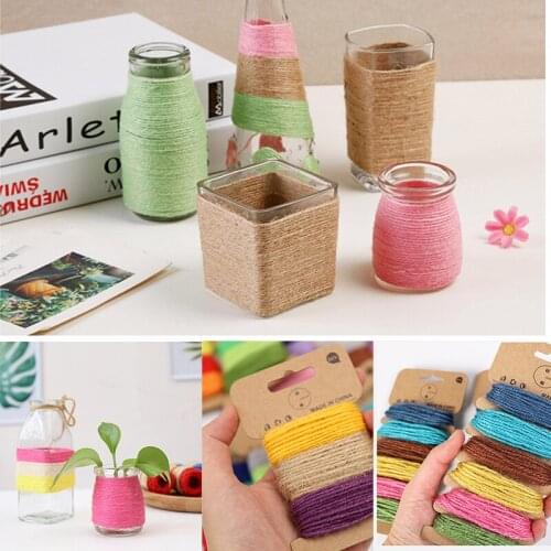 15m/30m 1.5mm Colorful hemp rope Embroidery DIY silk Line for home textile creative hand DIY Weave Accessories Colored hemp rope