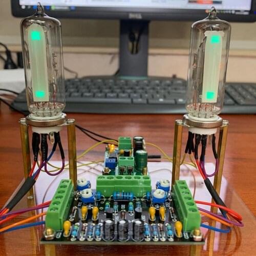 1pc Dual Channel Low Voltage 6E2 Tube Indicator Driver Indicator Fluorescent Level Audio Kits DIY Board DC12V Amplifier F3L4