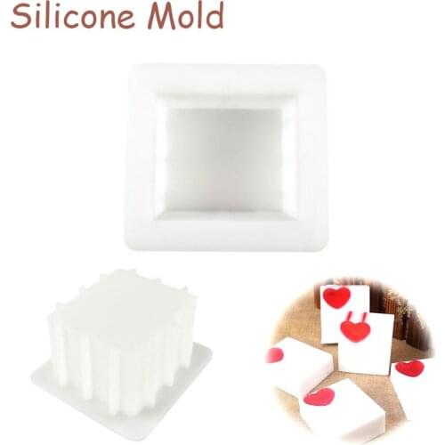 500ml Square Cube Molds, 18oz Toast Mould 14x13x7.3cm Silicone Mold, Soap Making Crafting Processing Cake Baking Mould