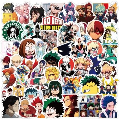 70/100pcs My Hero Academy Suitcase Sticker Laptop Skateboard Refrigerator Mobile Phone Anime stickers boku no hero academia