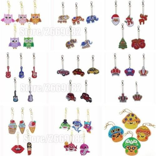 5D DIY Diamond Painting Keychain Handbag Pendant Jewelry Keychain Diamond Embroidered Cross-stitch Special Rhinestone LD181