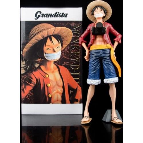 27CM ONE PIECE Anime figurines Smiley Camera Straw Hat Three Emoticons Alternative Face Monkey D. Luffy PVC Action Figure Collec