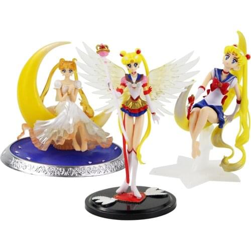 13-18cm 3pcs/lot Anime Wings Cake Decoration PVC Action Figure Collection Model Toy Birthday Gifts for kids