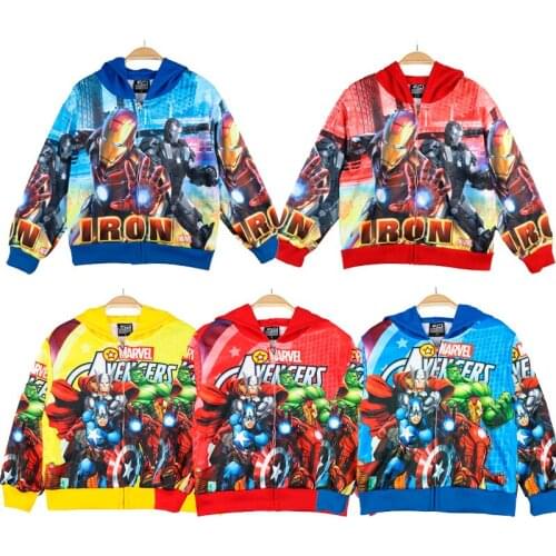 Childrens coat warm coat cartoon Marvel spiderman Iron Manpattern coat childrens jacket childrens coat childrens clothes