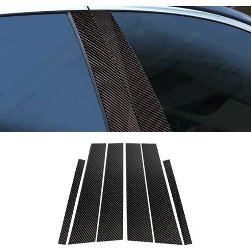 For Mercedes Benz C Class W205 2014 2015 2016 2017 2018 Carbon Fiber Car Styling Window B-pillar Molding Cover Trim