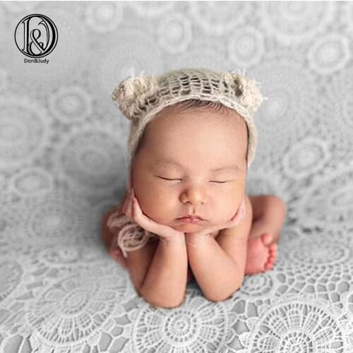 Don&Judy 120X120CM Newborn Photo Prop Lace Backdrop Baby Photography Prop Blanket Photo Backdrop Background Photography Fabric