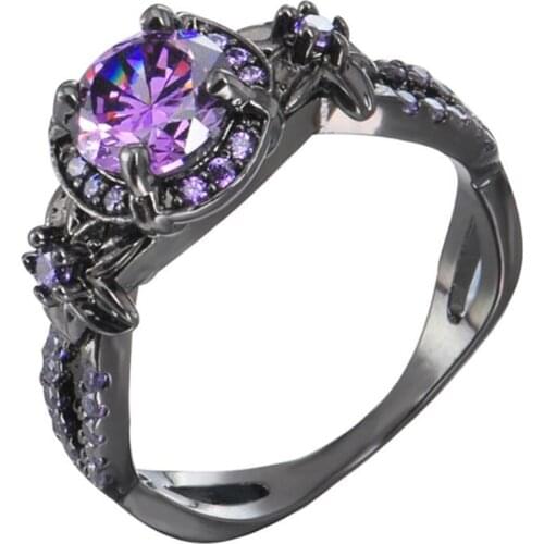 Elegant Women Faux Inlaid Finger Ring Wedding Engagement Jewelry Gift