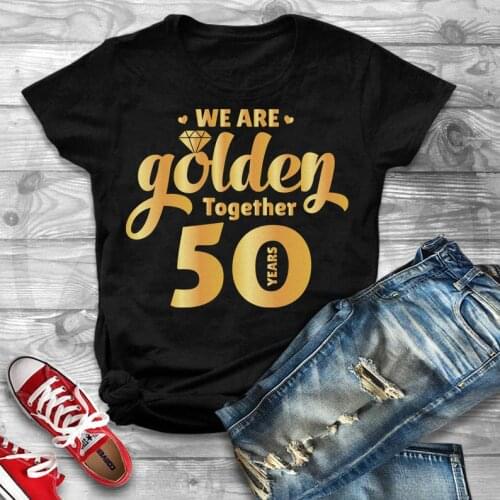 50th wedding anniversary shirts anniversary gifts parents,Gold Anniversary Shirt for His Her Short-Sleeve Unisex T-Shirt cotton
