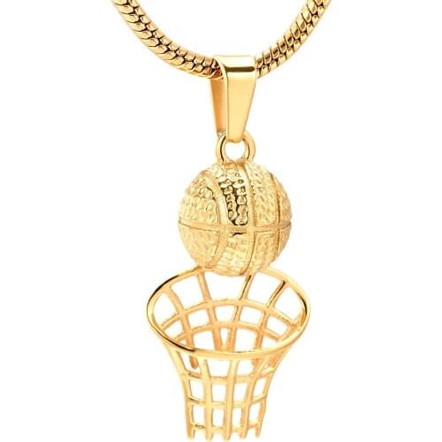 K10522 Infinity Basketball Hoop Cremation Jewelry for Ashes Pendant Urns Stainless Steel Unisex Memorial Necklace for Men Women