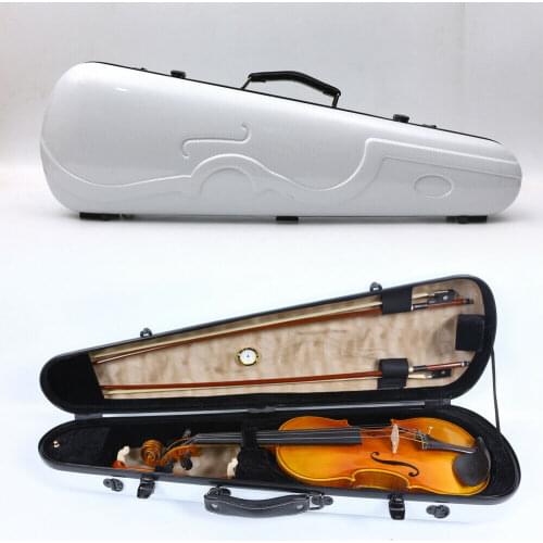 Yinfente White 4/4 Violin Case Box Carbon Composite Light Strong 1.9kg white black