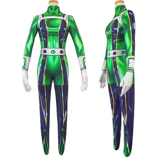 Festival Boku No Hero Academia Froppy Cosplay Costume Pro Hero Tsuyu Asui My Hero Academia Zentai Bodysuit3XL