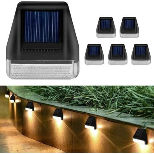 Solar Wall Lights Step Lights Outdoor Waterproof Rainproof Stairs Step Lights Fence LED Wall Lights Home Garden Decoration