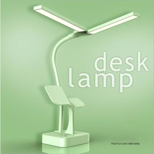 Eye Protection Desk Lamp Usb Charging Student Bedroom Dormitory Led Clip Double Lamp Holder Folding Table Light for Home