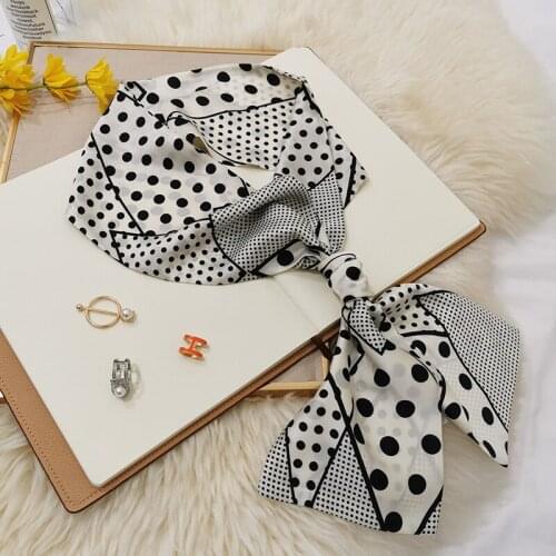 New 14*145CM 2021 Luxury Brand Womens Long Skinny Neck Scarf ff Scarf Female Elegant Retro Printing Small Square Scarf Scarves