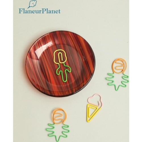 FlaneurPlanet Monogram Circle Stationary Organizer Trinket Tray Home Decor Desk Storage Accessories