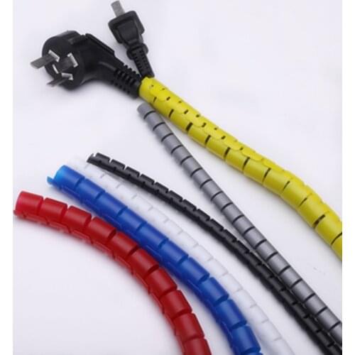 1Meter 3FT Cable Wire Wrap Organizer Spiral Tube Cable Winder Cord Protector Flexible Management Wire Storage Pipe