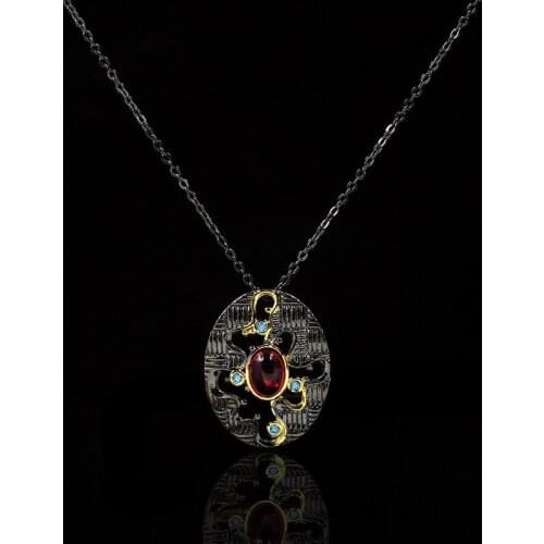 Fashion personality winding retro pattern line gold two-color necklace for women wedding party engagement necklace jewelry gift