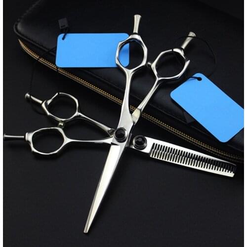 Upscale professional japan 440c 6 inch A shape hair scissors cutting barber makas haircut thinning shears hairdressing scissors