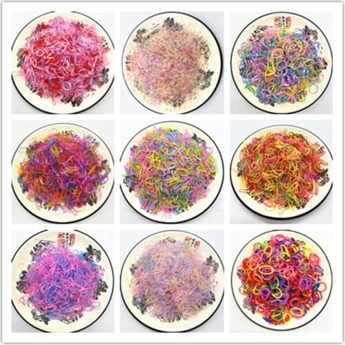 New500Pcs/bagColorful Small Disposable Hair Bands Scrunchie Girls Elastic Rubber Band Ponytail Holder Hair Accessories Hair Ties
