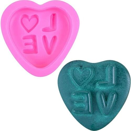 Silicone Soap Molds Love Heart Shape Silicone Molds for Soap Making Handmade Bath Soap DIY Fonadnt Mould Polymer Clay and Candy