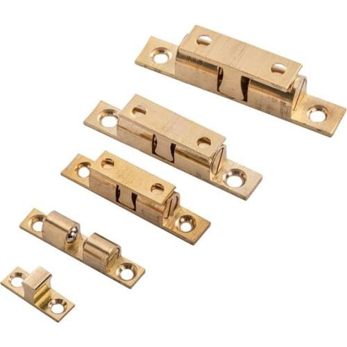 42/50/60/70mm Brass Door Stop Lock Buckle Door Touch Push Latch Cabinets Closet Inner Locks Polishing Switch Ball Locker Stopper