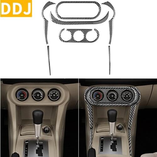 For Mitsubishi Lancer ES DE GTS 2008-2015 Carbon Climate Control Console Accent Button Frame Sticker Cover Trim Car Accessories