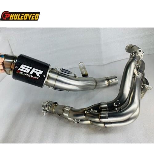 For Kawasaki Ninja ZX-6R ZX6R ZX-6R 636 2009-2020 Motorcycle Exhaust Full System with Titanium Alloy Header Tube Carbon Muffler