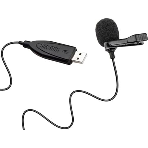 USB Lavalier Microphone Clip on Collar Condenser Lapel Mic for PC Smart Phones M5TD