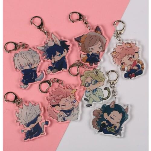 Japan Anime Jujutsu Kaisen Cartoon Figure Keychain Geto Suguru Gojo Satoru Fushiguro Megumi Nanami Kento Cartoon Pendant Toy