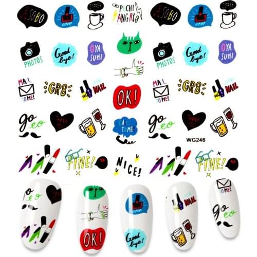 1Sheet Fruit Cactus Nail Water Transfer Sticker Love Decal Manicure Nail Art Decorations