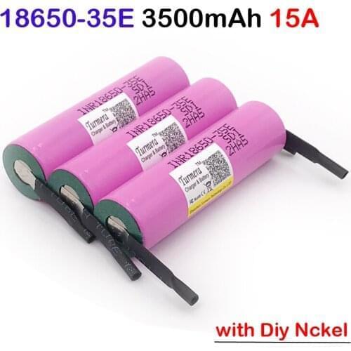 18650 35E 3500mAh 13A discharge INR18650 35E INR18650-35E with nickel 18650 battery Li-ion 3.7v rechargable Battery Turmera