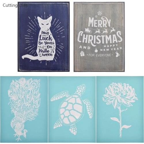 2019 Plants Animals Pattern Silk Screen Printing Stencils Stamps For T Shirt Painting Wall Decor Diy Scrapbooking Home Decor