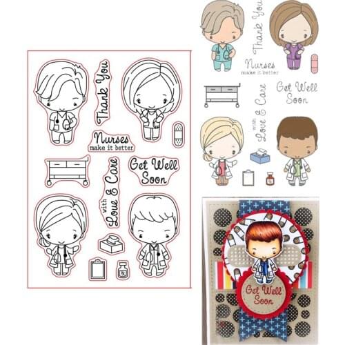 4*6inch Male And Female Nurses Make It Better Words Transparent Clear Stamps For DIY Scrapbooking Paper Card New Stamps 2020