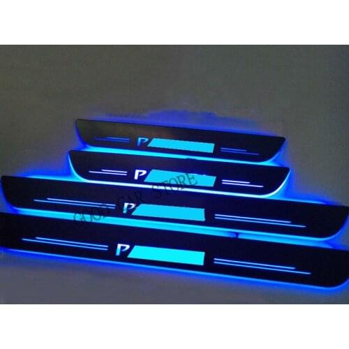 4PCS Acrylic Moving LED Welcome Pedal Car Scuff Plate Pedal Door Sill Pathway Light For Nissan Patrol 2011- 2018