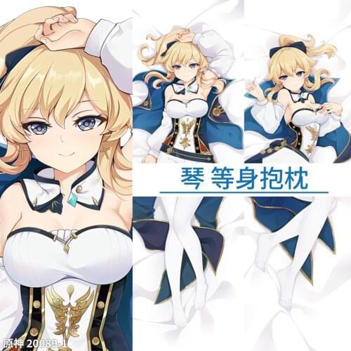 Anime Genshin Impact Jean Dakimakura 2WAY Hugging Body Pillow Case Cosplay Japanese Game Otaku Pillow Cushion Cover
